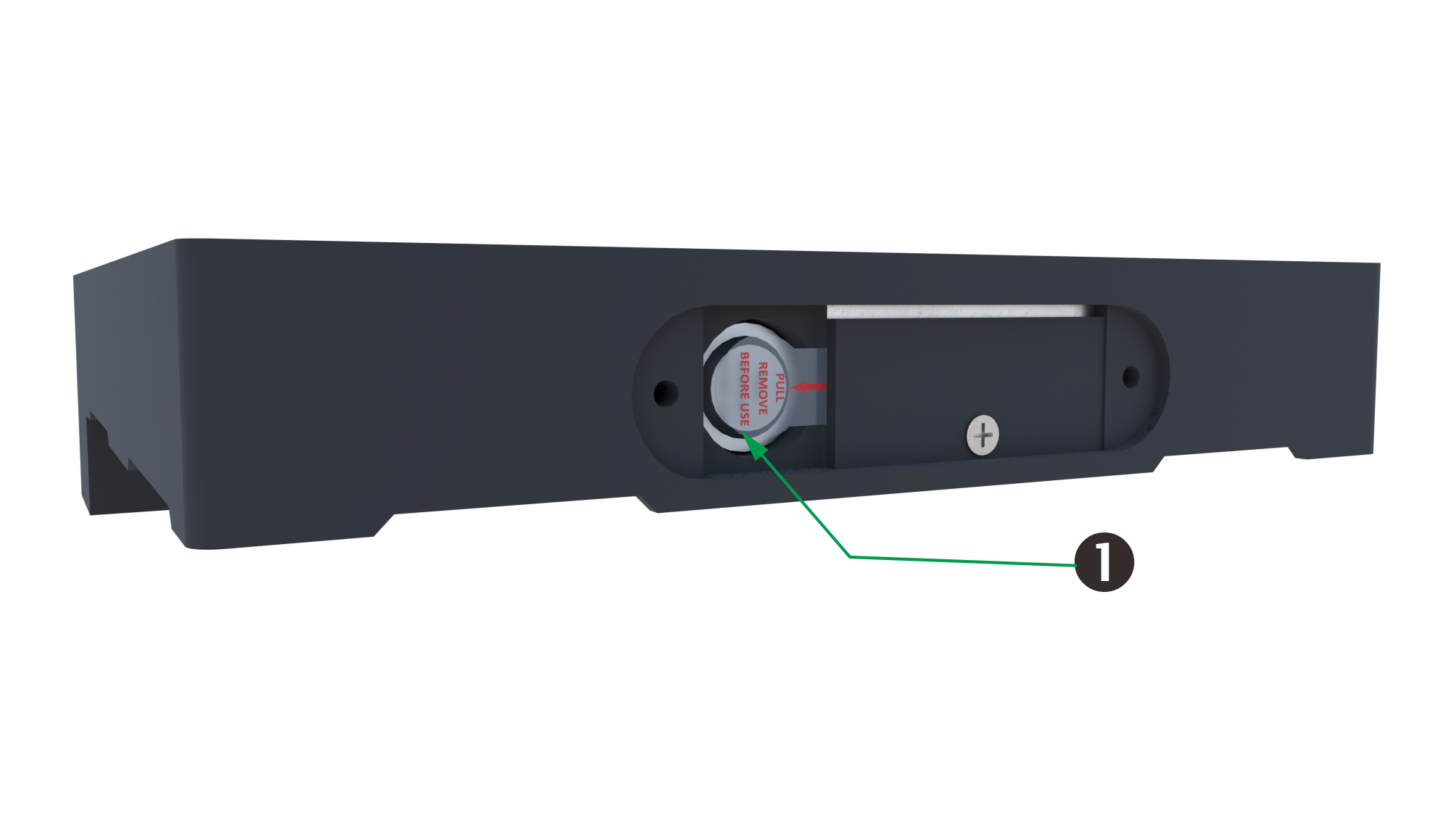 Pull the battery safety tab